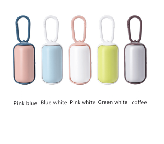 Portable Cats Dogs Garbage Bag Holder Pet Poop Bags Carrier Dispenser (Option: Blue white)